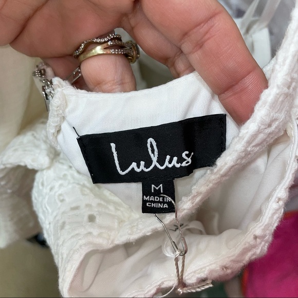 Lulus White Lace Front Tie Sleeveless Back Zip Dress - Picture 6 of 11